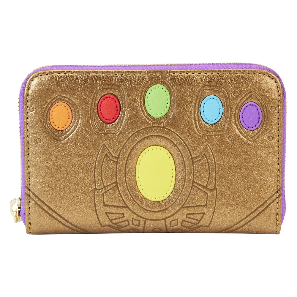 Marvel Thanos Gauntlet Shine Zip Around Wallet Loungefly