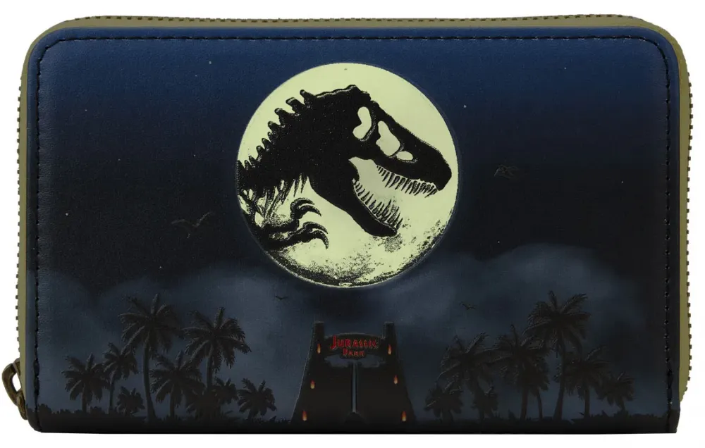 Jurassic Park 30th Anniversary Dino Moon Glow Zip Around Wallet Loungefly