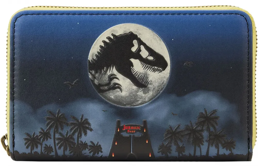 Jurassic Park 30th Anniversary Dino Moon Glow Zip Around Wallet Loungefly