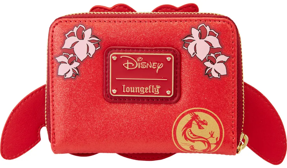 Mulan 25th Anniversary Mushu Glitter Cosplay Zip Around Wallet Loungefly