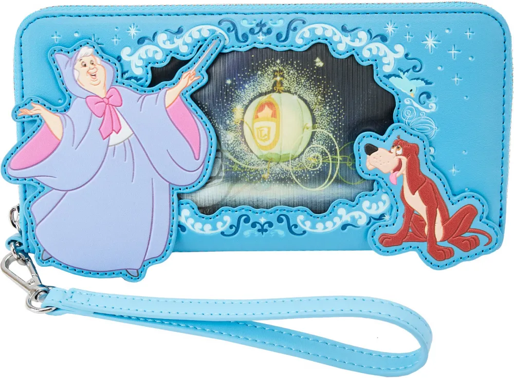 Cinderella Lenticular Princess Series Zip Around Wristlet Wallet Loungefly