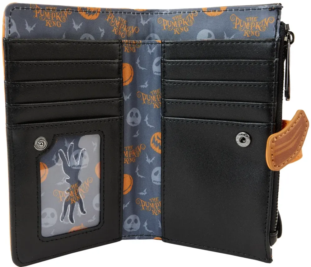 The Nightmare Before Christmas Jack Skellington Light Up Pumpkin Head Flap Wallet Loungefly