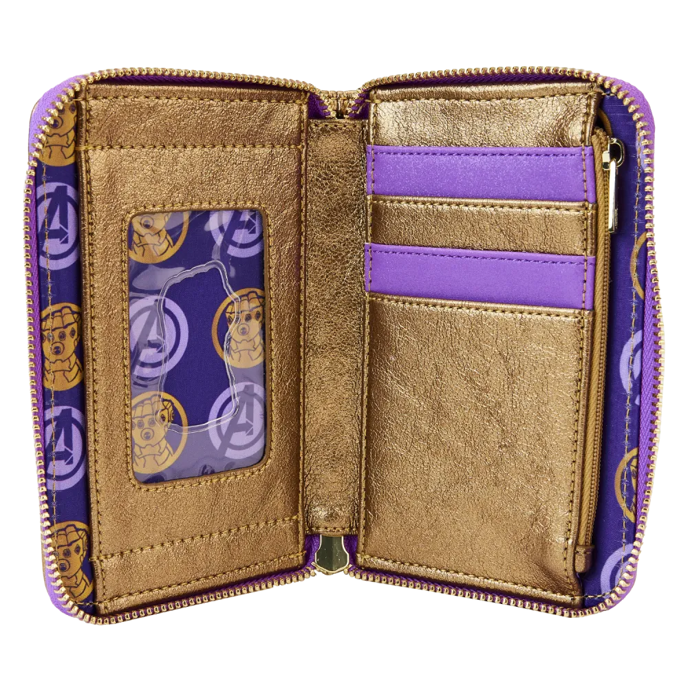 Marvel Thanos Gauntlet Shine Zip Around Wallet Loungefly