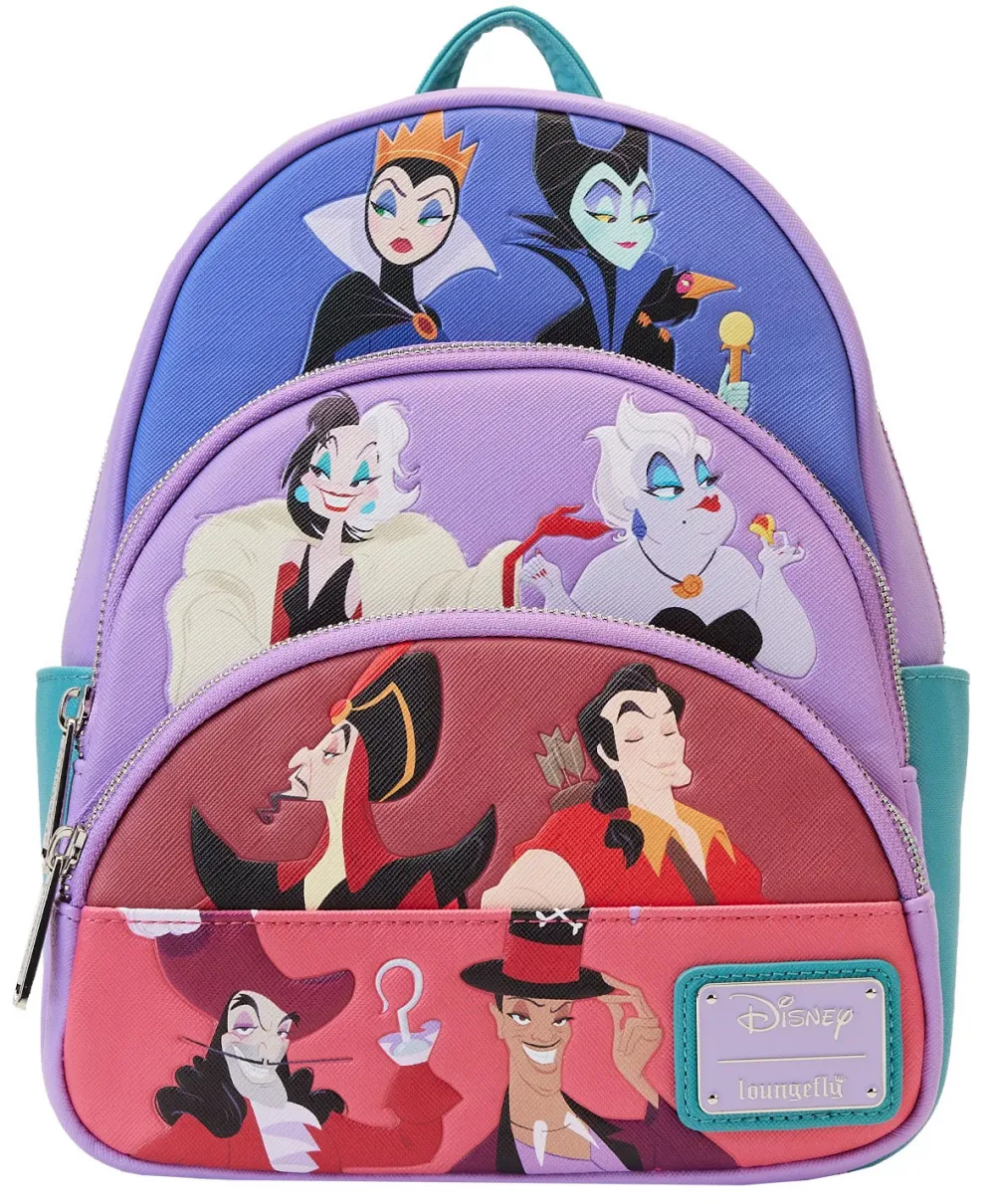 Disney Villains Color Block Triple Pocket Mini Backpack Loungefly