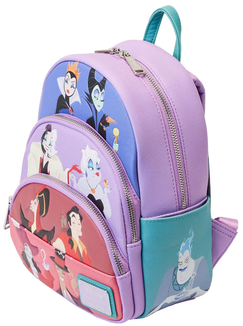 Disney Villains Color Block Triple Pocket Mini Backpack Loungefly